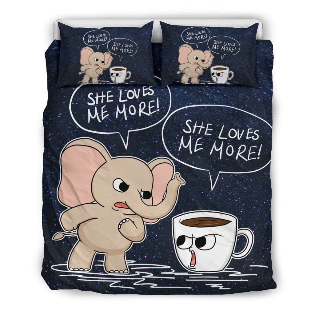 Elephant Coffee Bedding Set