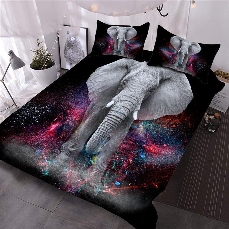 Elephant Color Painting Bedding Set
