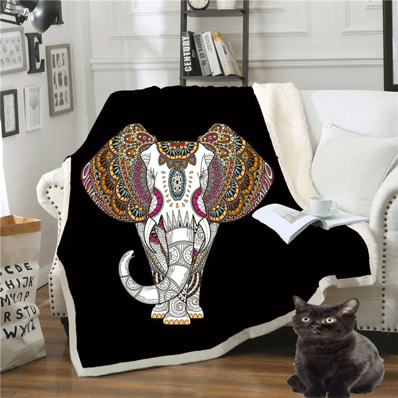 Elephant Couverture Polaire Adulte Sherpa Fleece