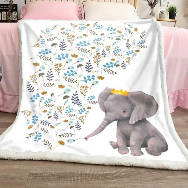 Elephant Crown Sherpa Fleece Blanket