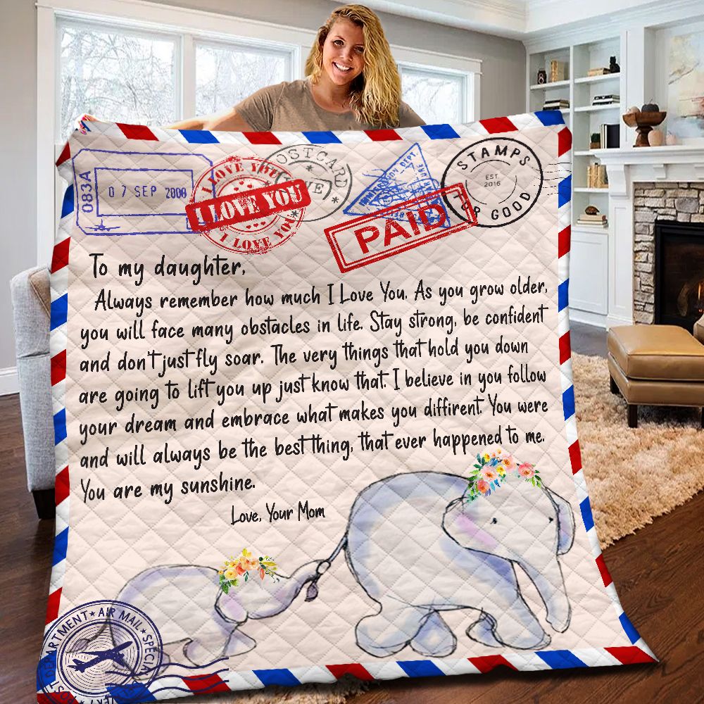 Elephant Daughter And Mom Quilt Blanket BBB210704NB