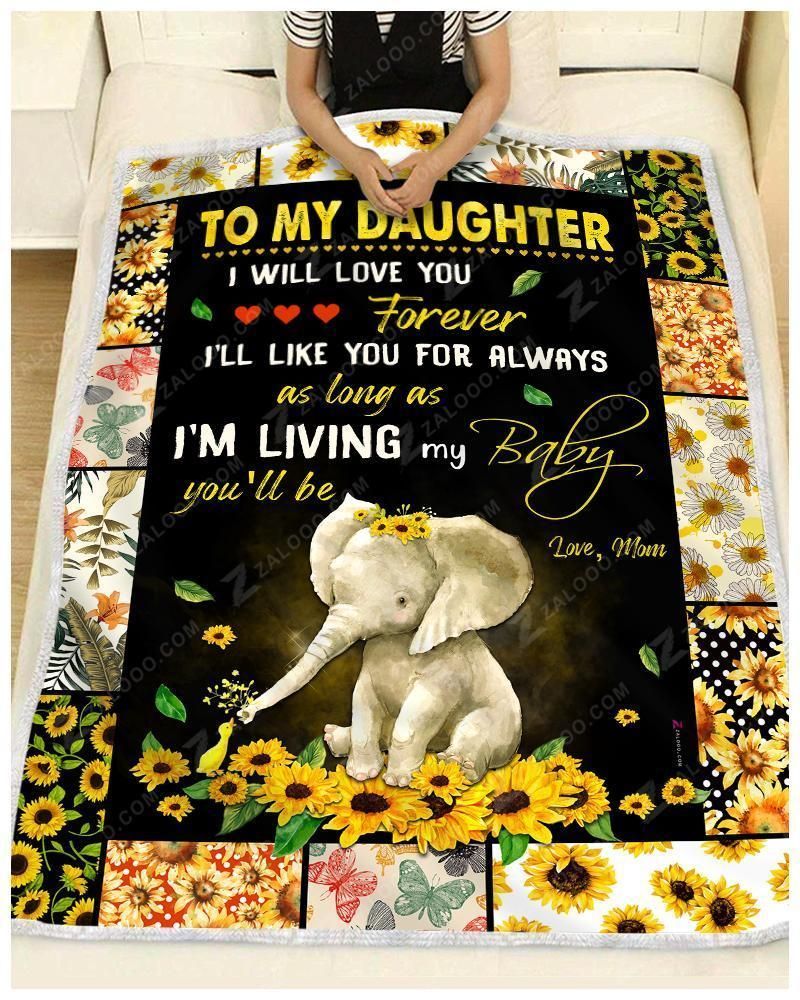 Elephant – Daughter – I’Ll Love You Forever Fleece Blanket