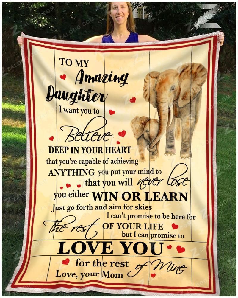 Elephant Daughter Mom Love You For The Rest Of Mine Sherpa Fleece Blanket