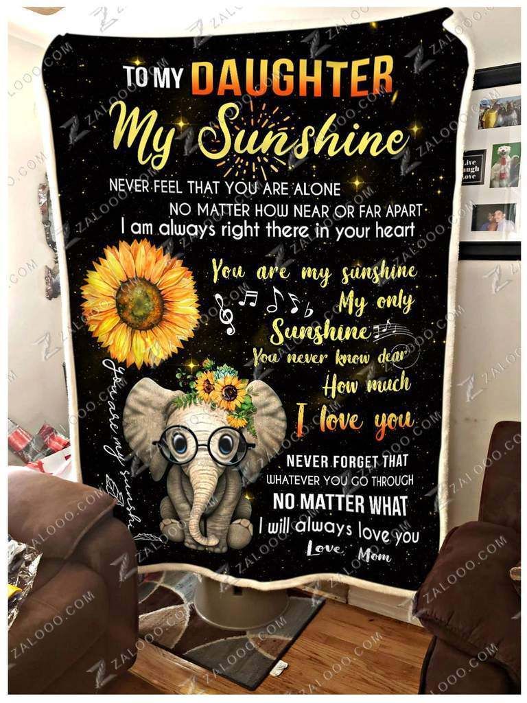 Elephant – Daughter – My Only Sunshine Fleece Blanket