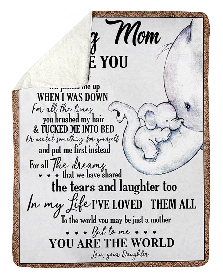 Elephant Daughter To Mom Sherpa Fleece Blanket