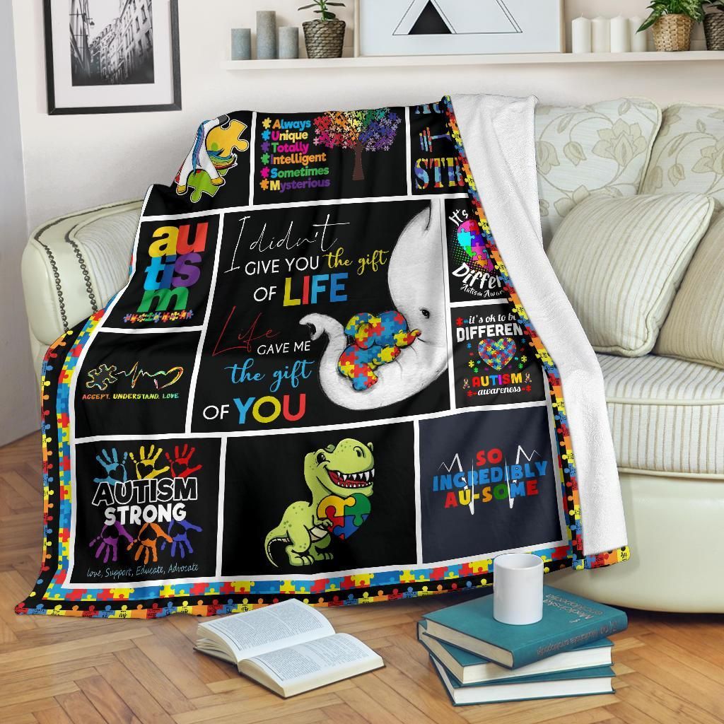 Elephant Dinosaur Sherpa Fleece Blanket