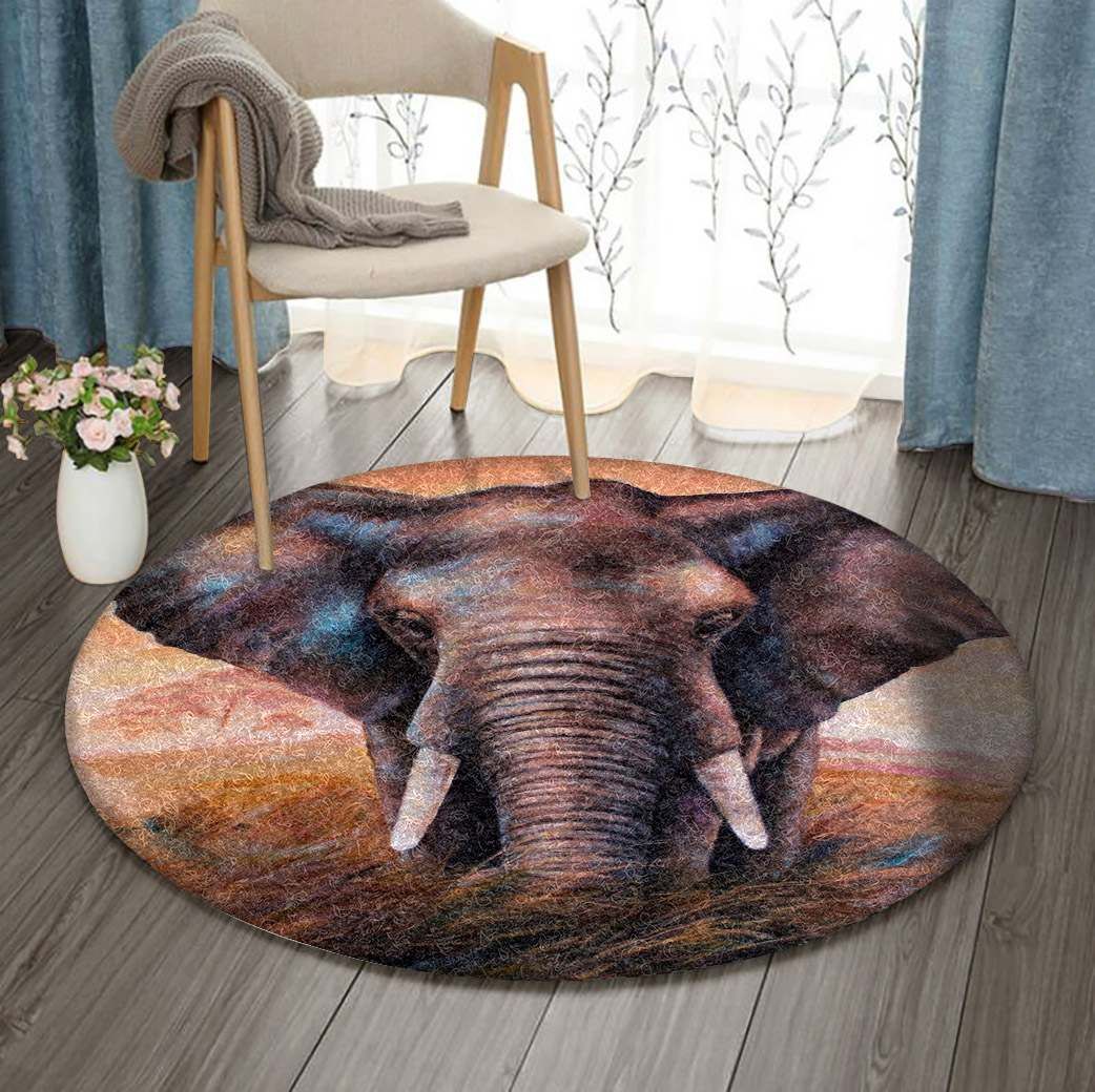 Elephant Round Carpet