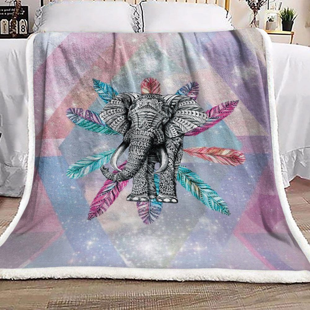 Elephant Sherpa Fleece Blanket