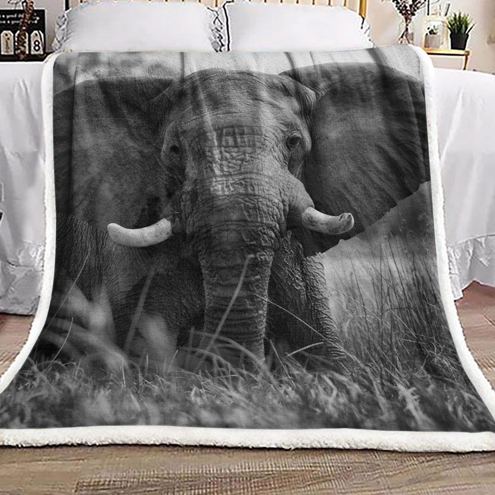 Elephant Sherpa Fleece Blanket