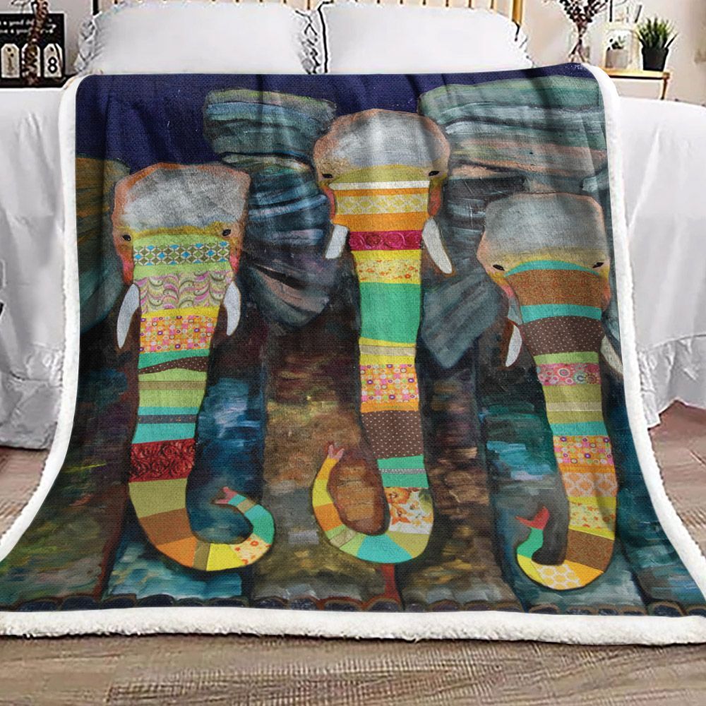 Elephant Sherpa Fleece Blanket