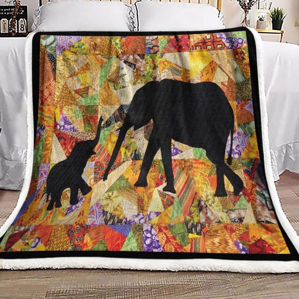 Elephant Sherpa Fleece Blanket