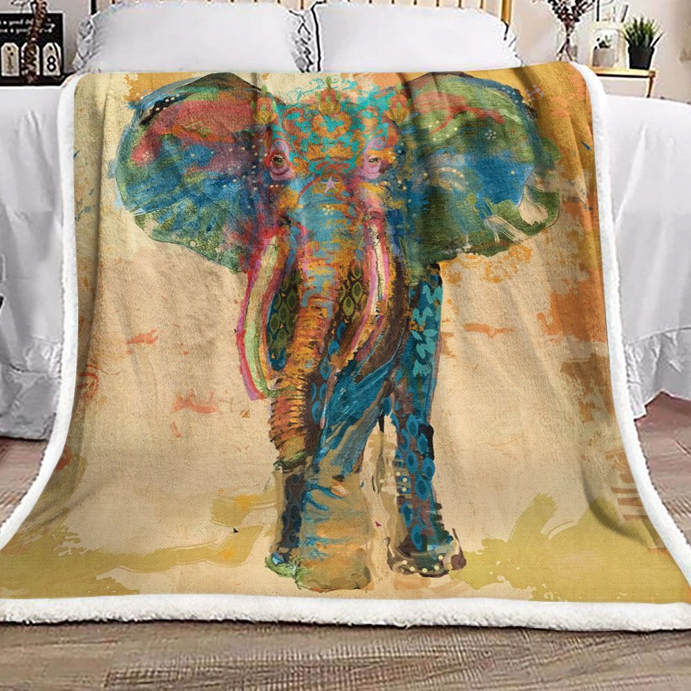 Elephant Sherpa Fleece Blanket