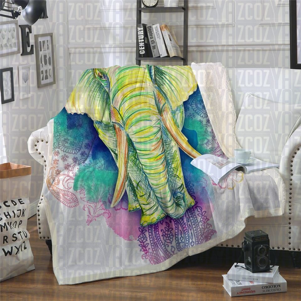 Elephant Elegance Sherpa Fleece Blanket