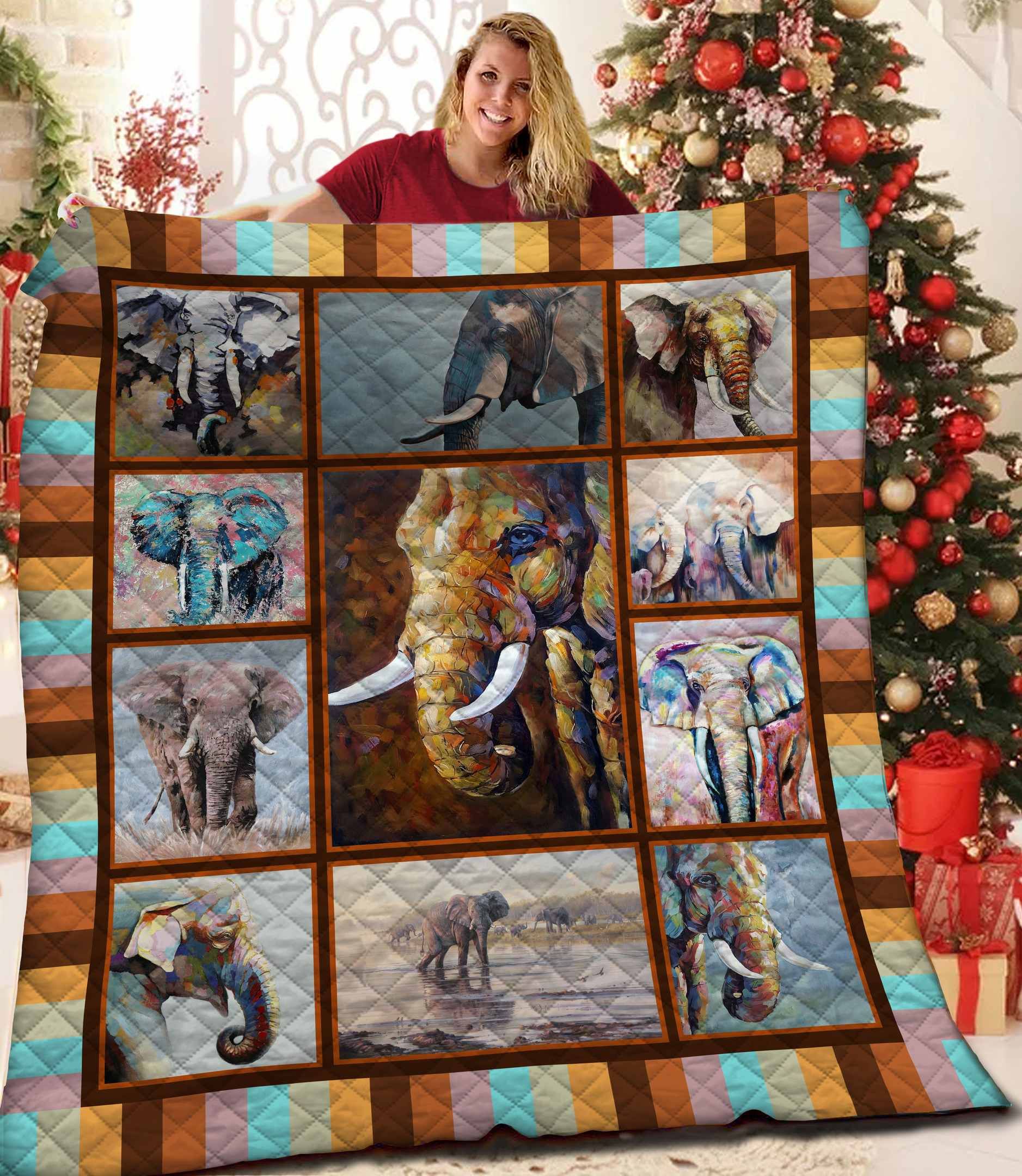 Elephant Elephant Love Quilt Blanket Dhc04011714Dd