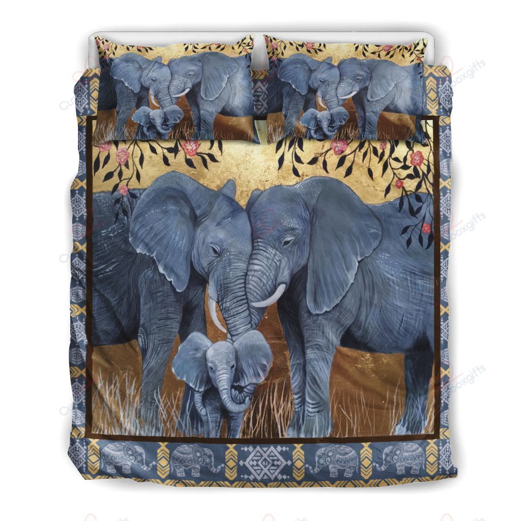 Elephant Family Happen Printed Bedding Set