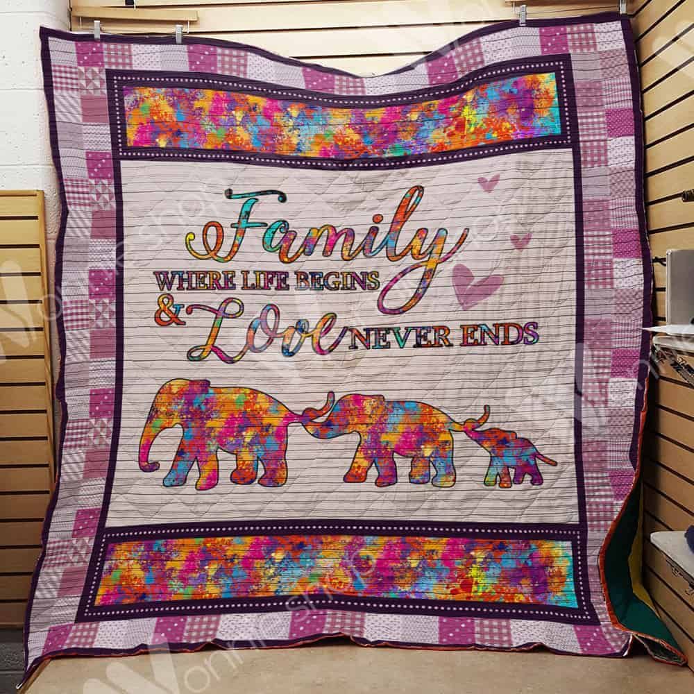 Elephant Family Quilt Blanket DHC1102794TD