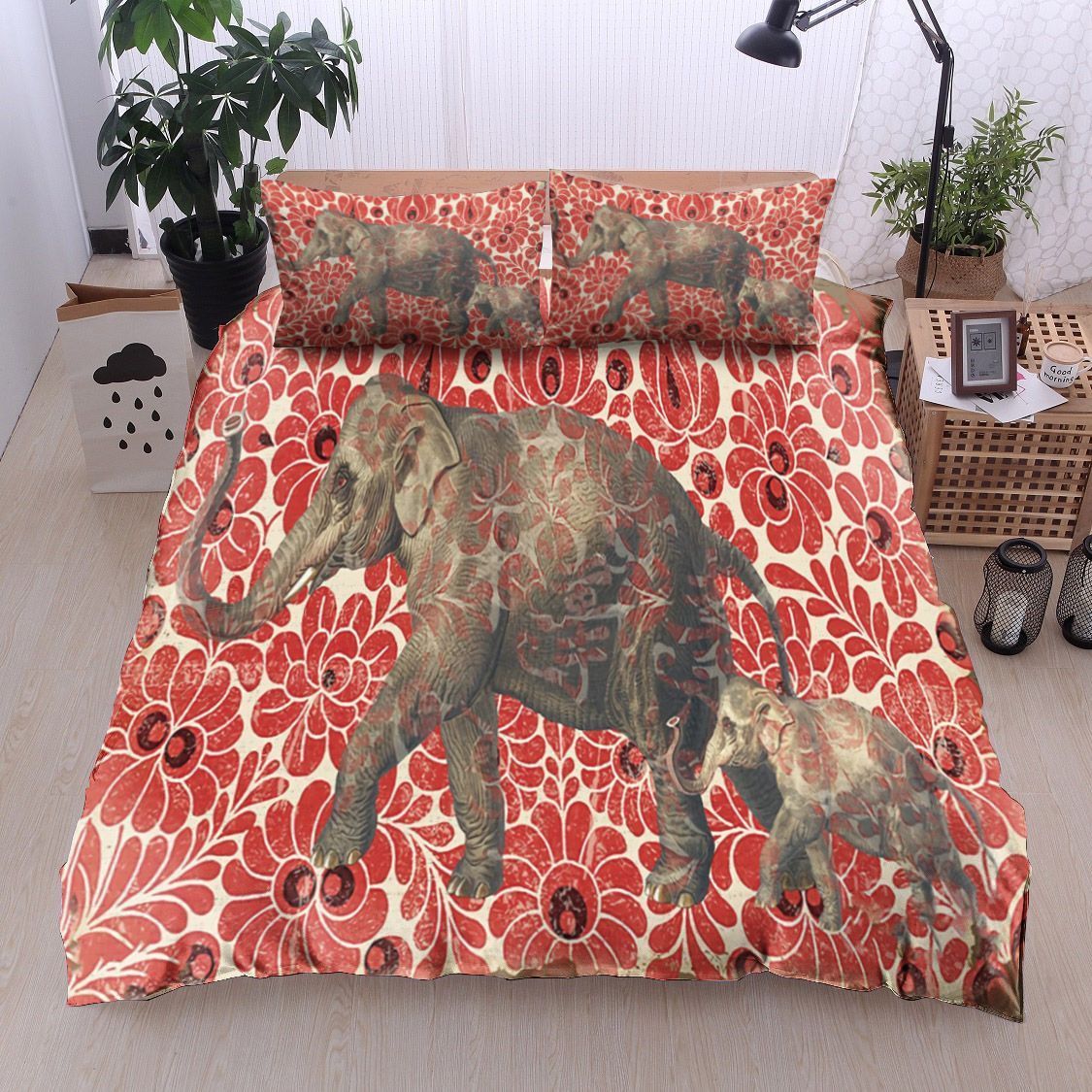 Elephant Flower Bedding Set
