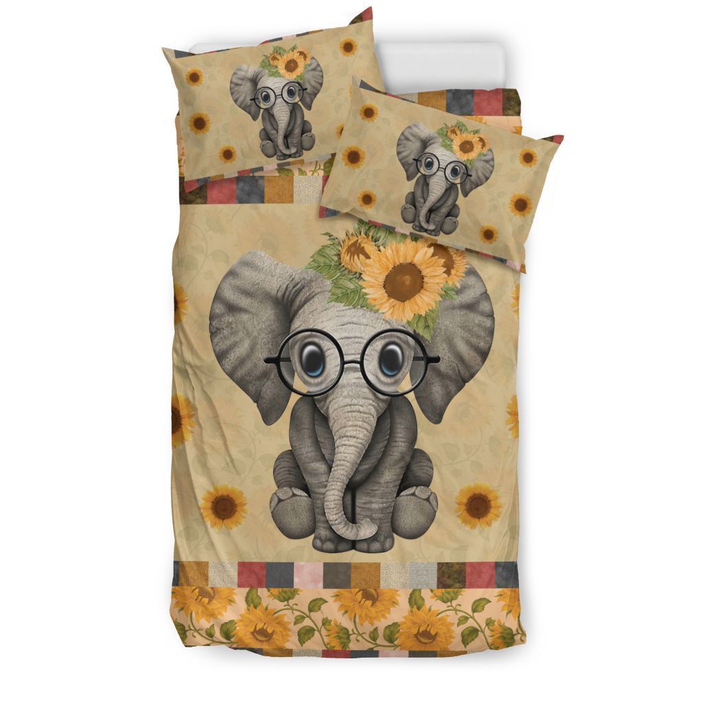 Elephant Flowers Bedding Set