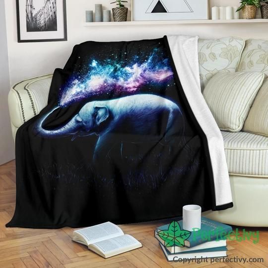 Elephant Galaxy Sherpa Fleece Blanket