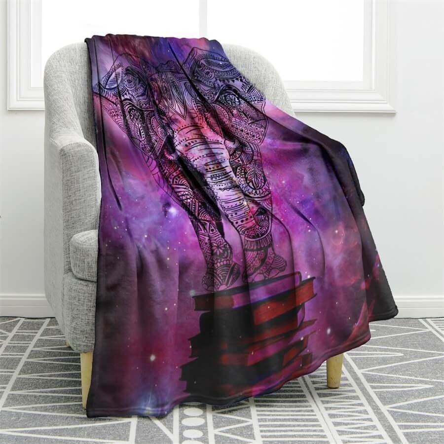 Elephant Galaxy Nebula Sherpa Fleece Blanket
