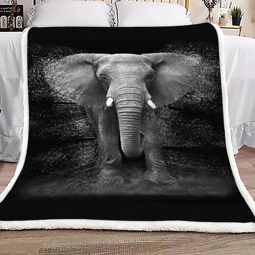 Elephant Sherpa Fleece Blanket 7