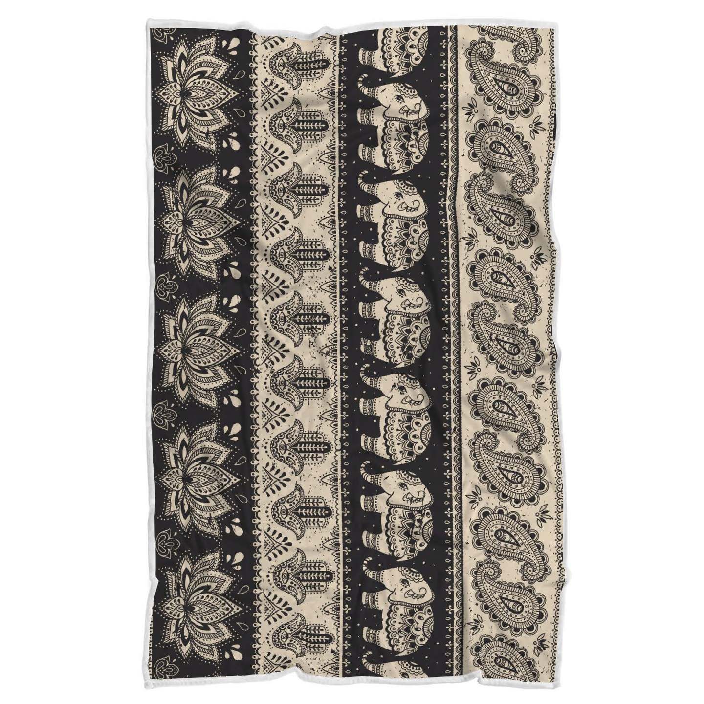 Elephant Hansa Lotus Pattern Sherpa Fleece Blanket