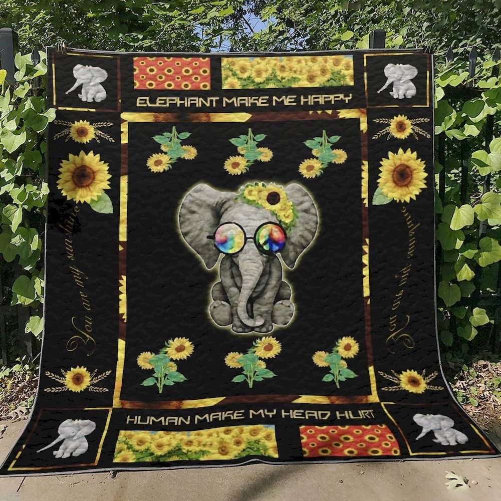 Elephant Hippie BL240613 Quilt Blanket