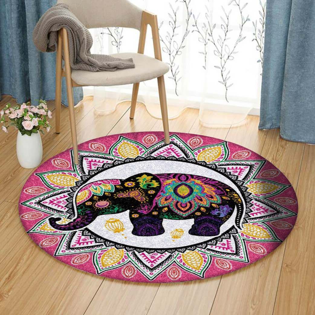 Elephant Round Carpet