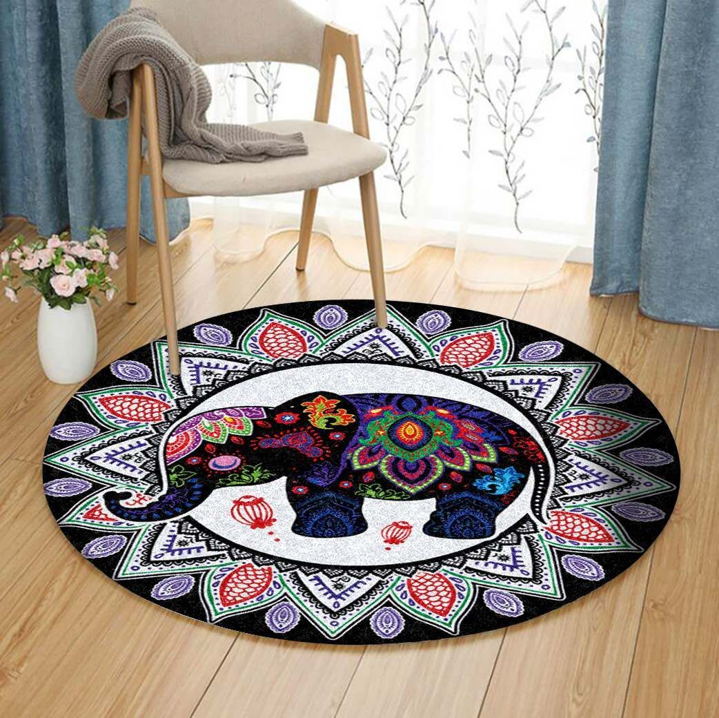 Elephant Round Carpet