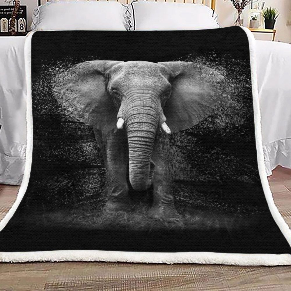Elephant Sherpa Fleece Blanket