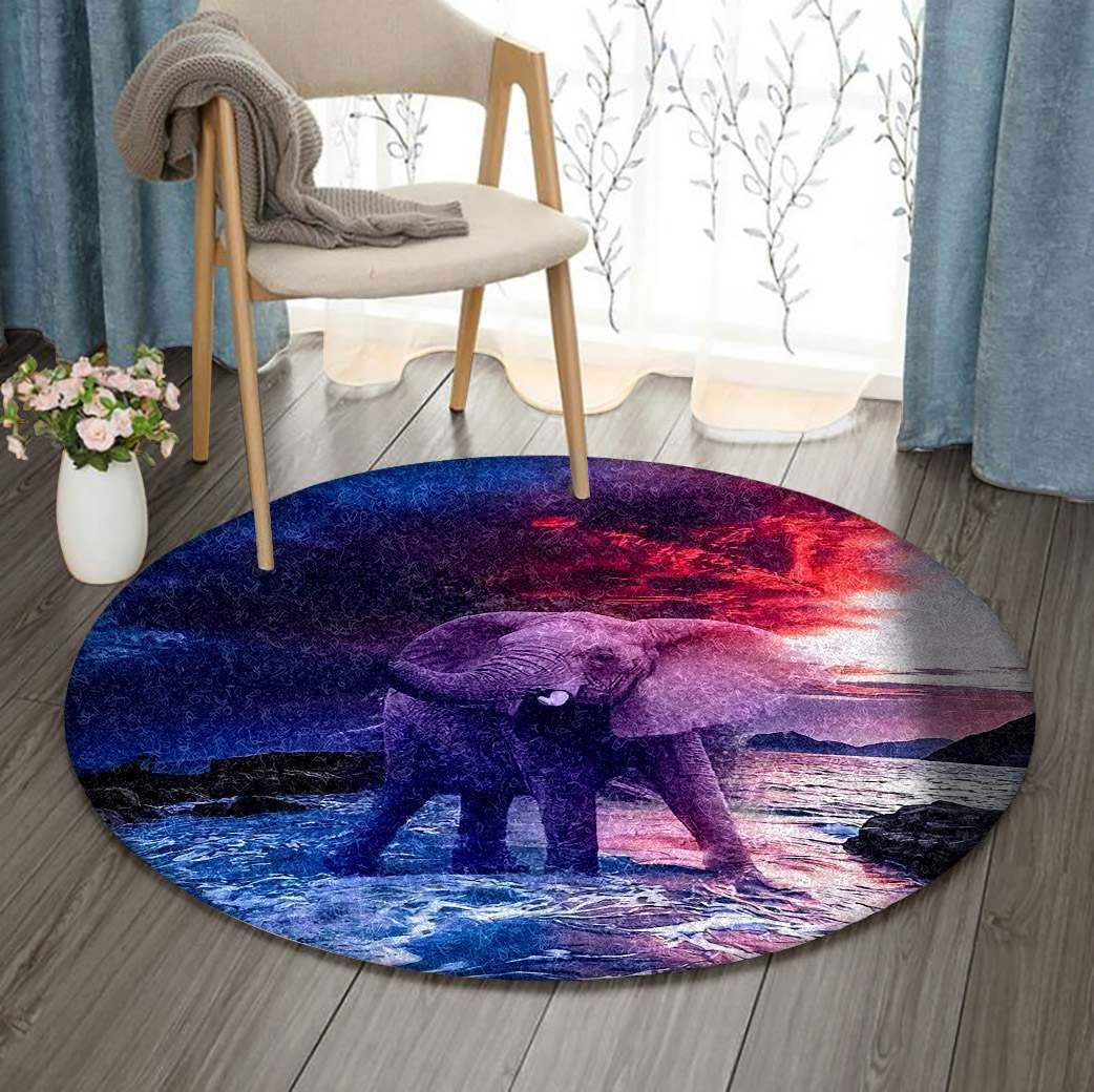 Elephant Round Carpet