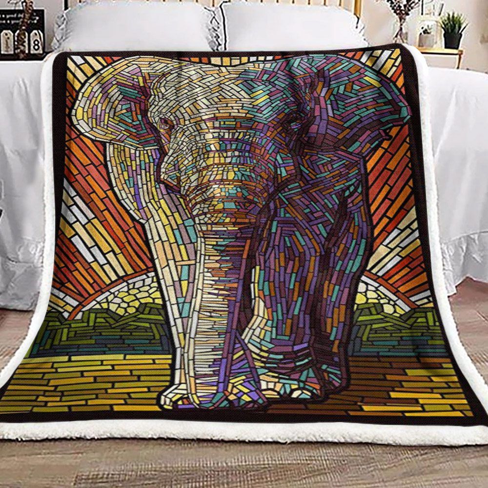 Elephant Sherpa Fleece Blanket