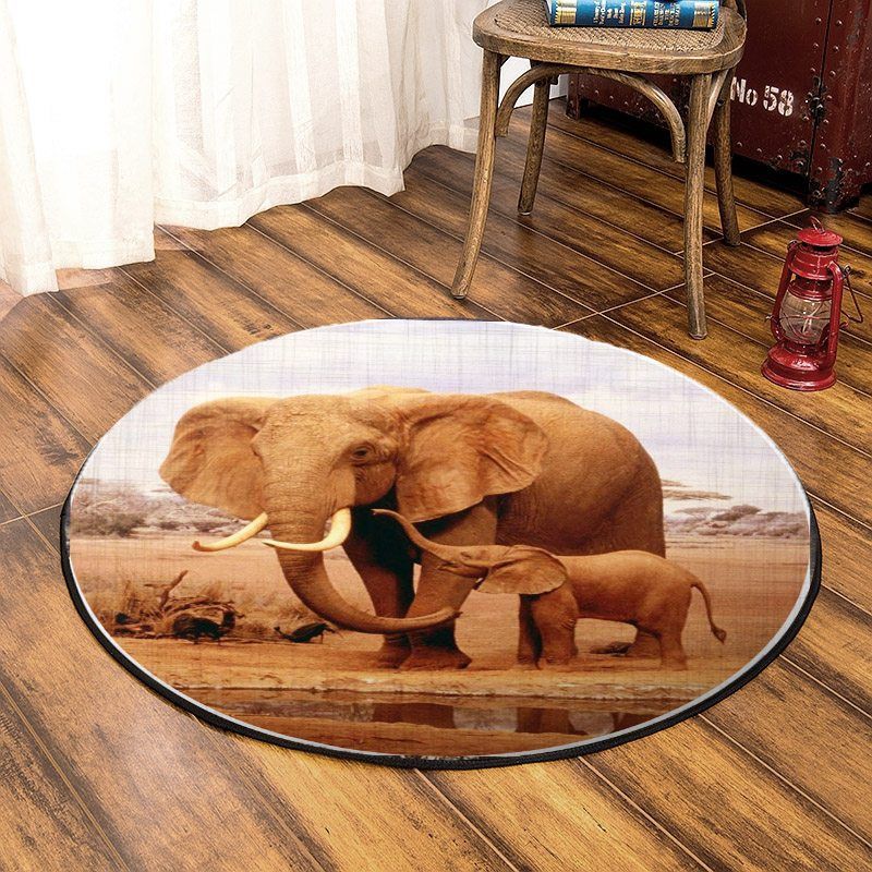 Elephant Round Carpet