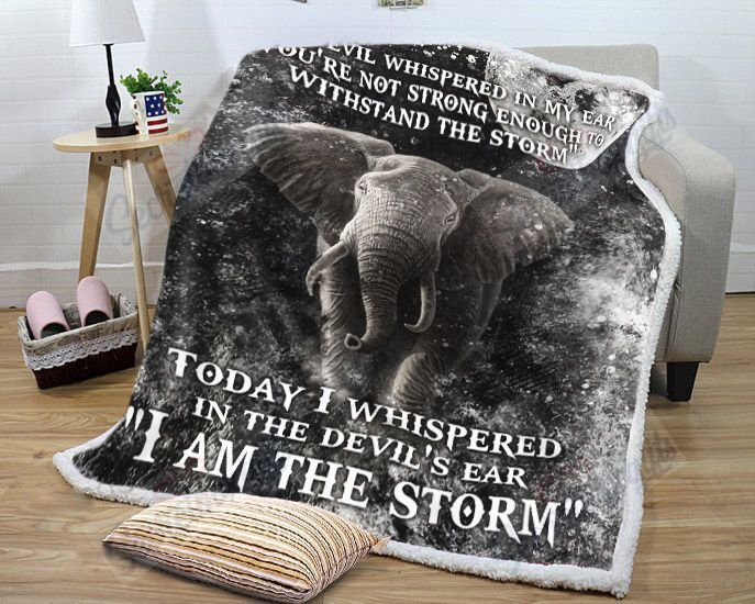 Elephant I Am The Storm Fleece Blanket