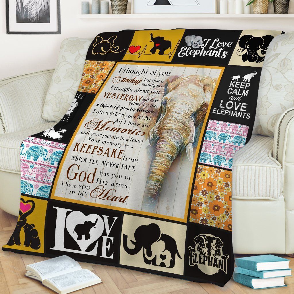 Elephant I Thought Of You Sherpa Fleece Blanket