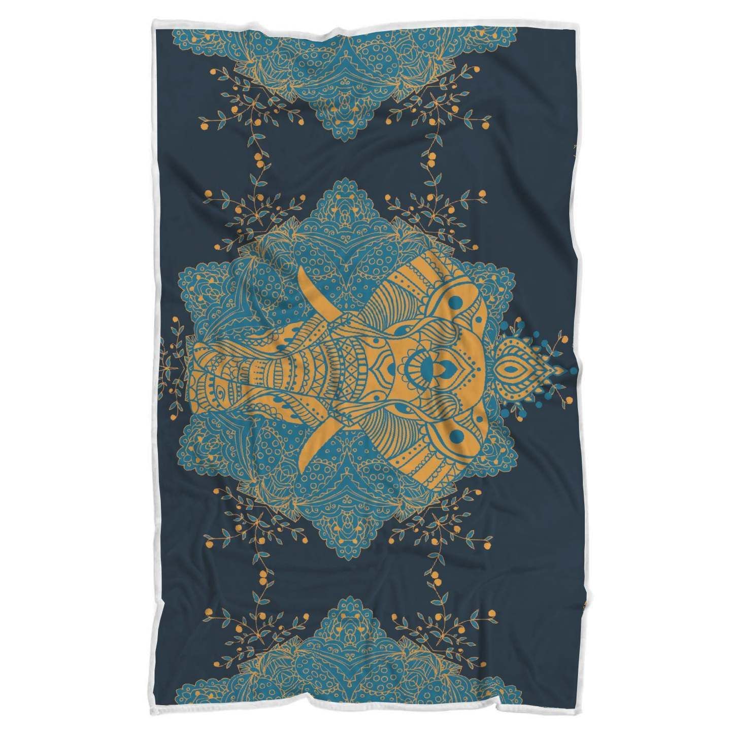 Elephant Indian Sherpa Fleece Blanket