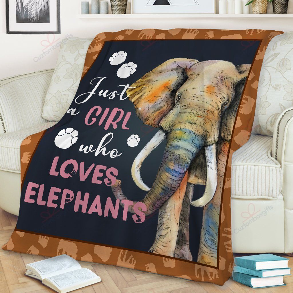 Elephant Just A Girl Who Loves Elephants Sherpa Fleece Blanket