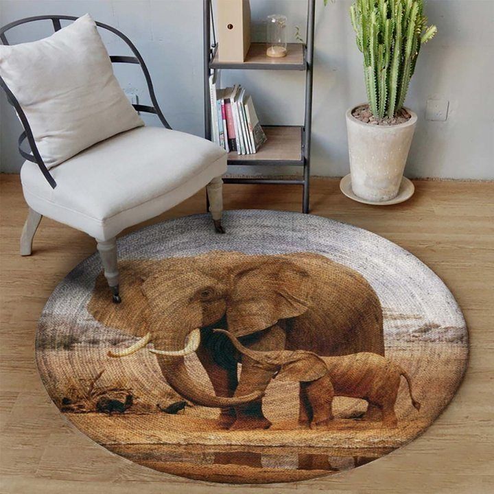 Elephant Lovely Round Carpet
