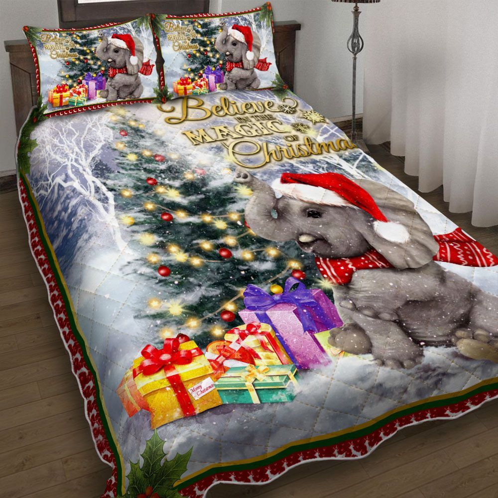 Elephant Magic Of Christmas Bedding Set