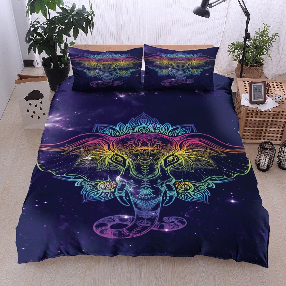 Elephant Mandala Galaxy Bedding Set