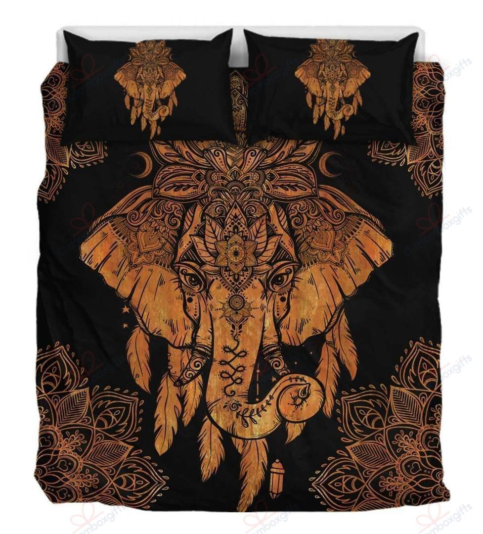 Elephant Mandala Gold Bedding Set