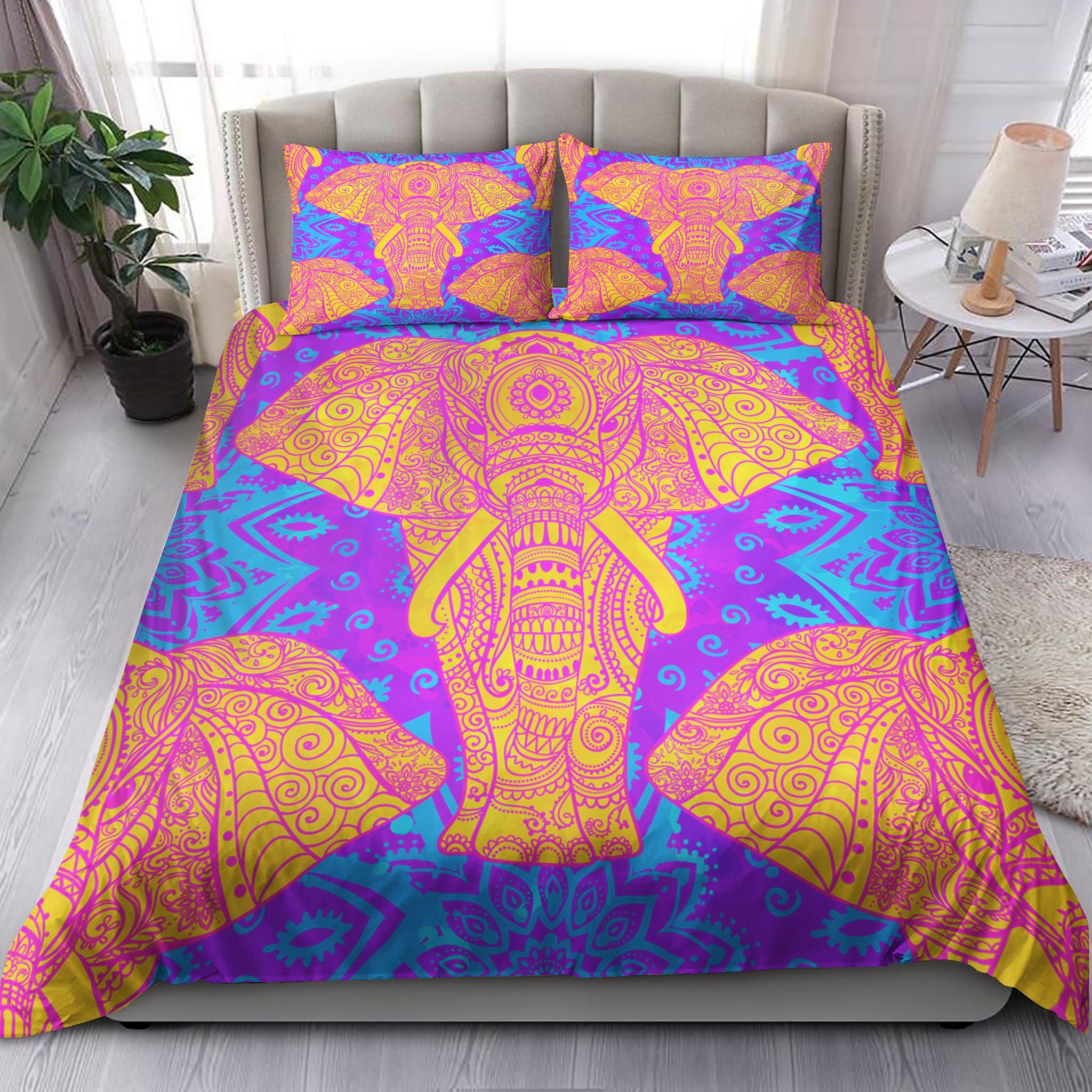 Elephant Mandala Patterned Bedding Set