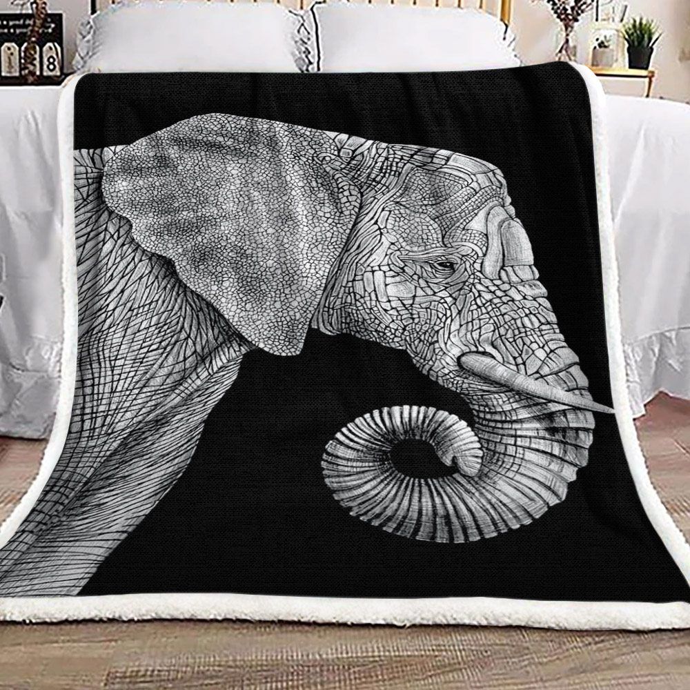 Elephant Sherpa Fleece Blanket