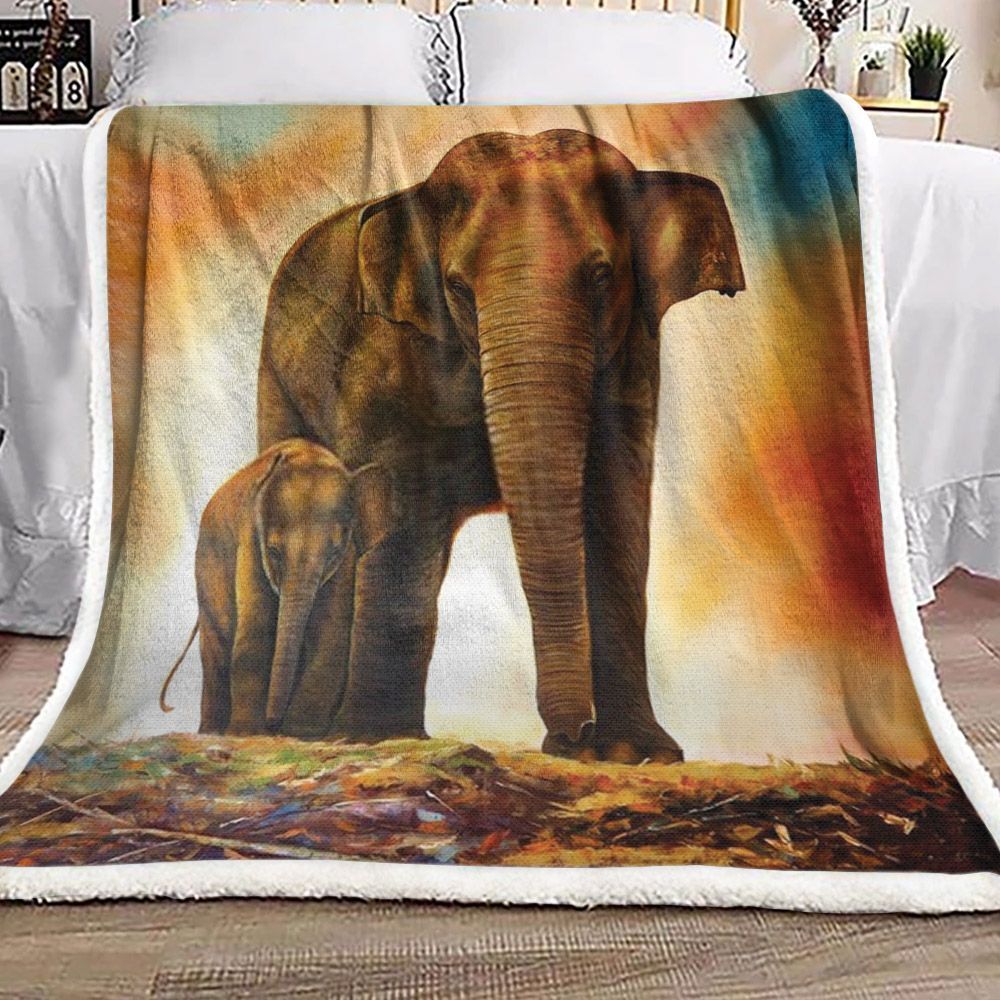 Elephant Sherpa Fleece Blanket