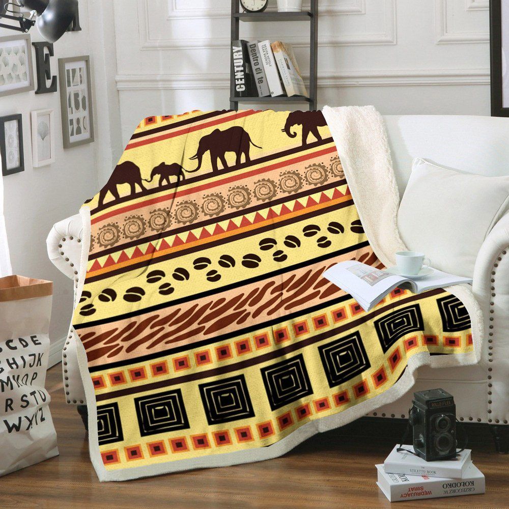 Elephant Sherpa Fleece Blanket