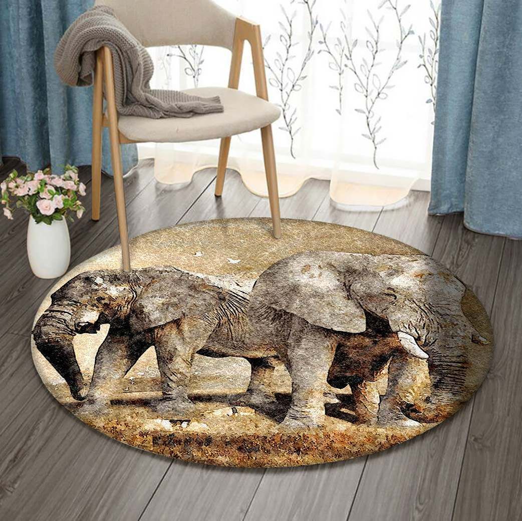 Elephant Round Carpet