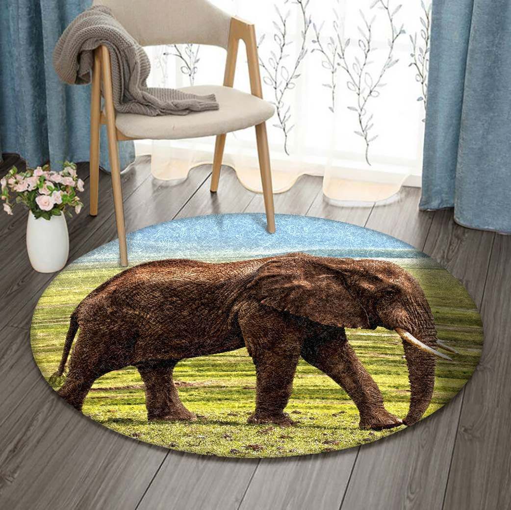 Elephant Round Carpet