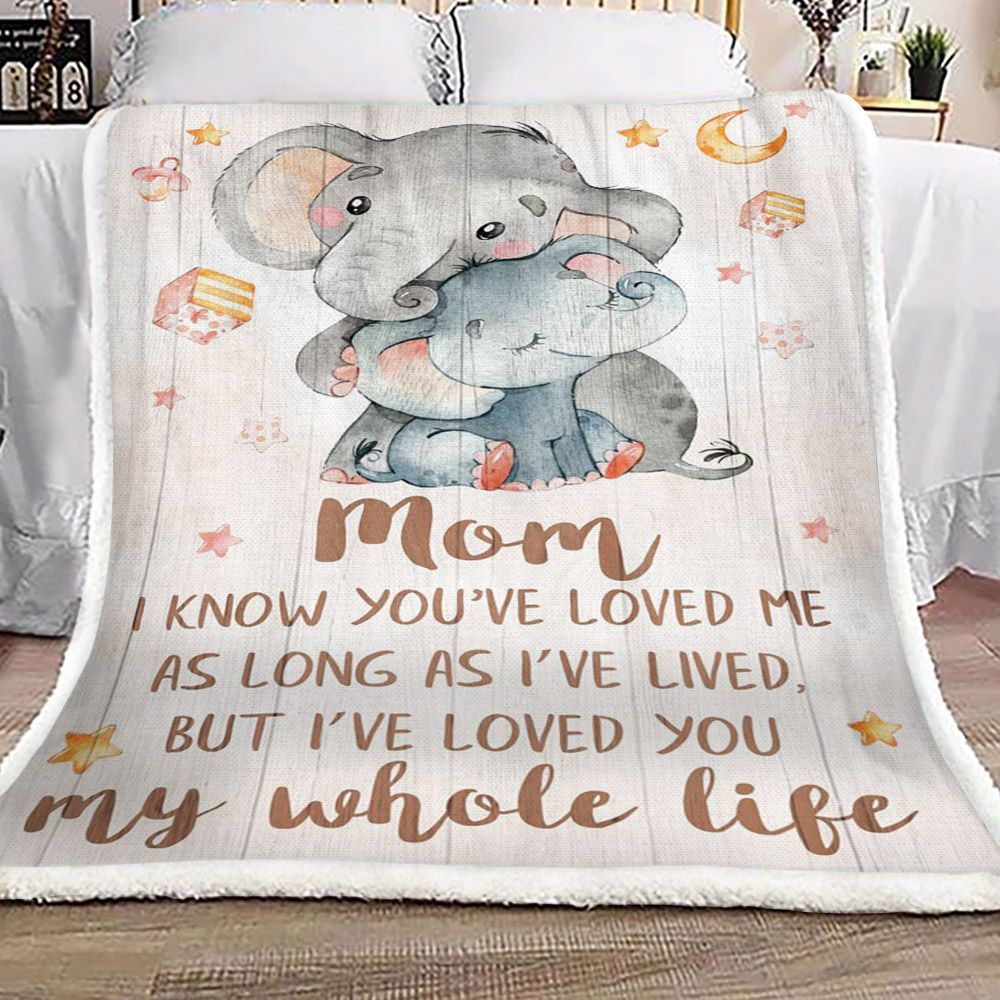 Elephant Mom Sherpa Fleece Blanket