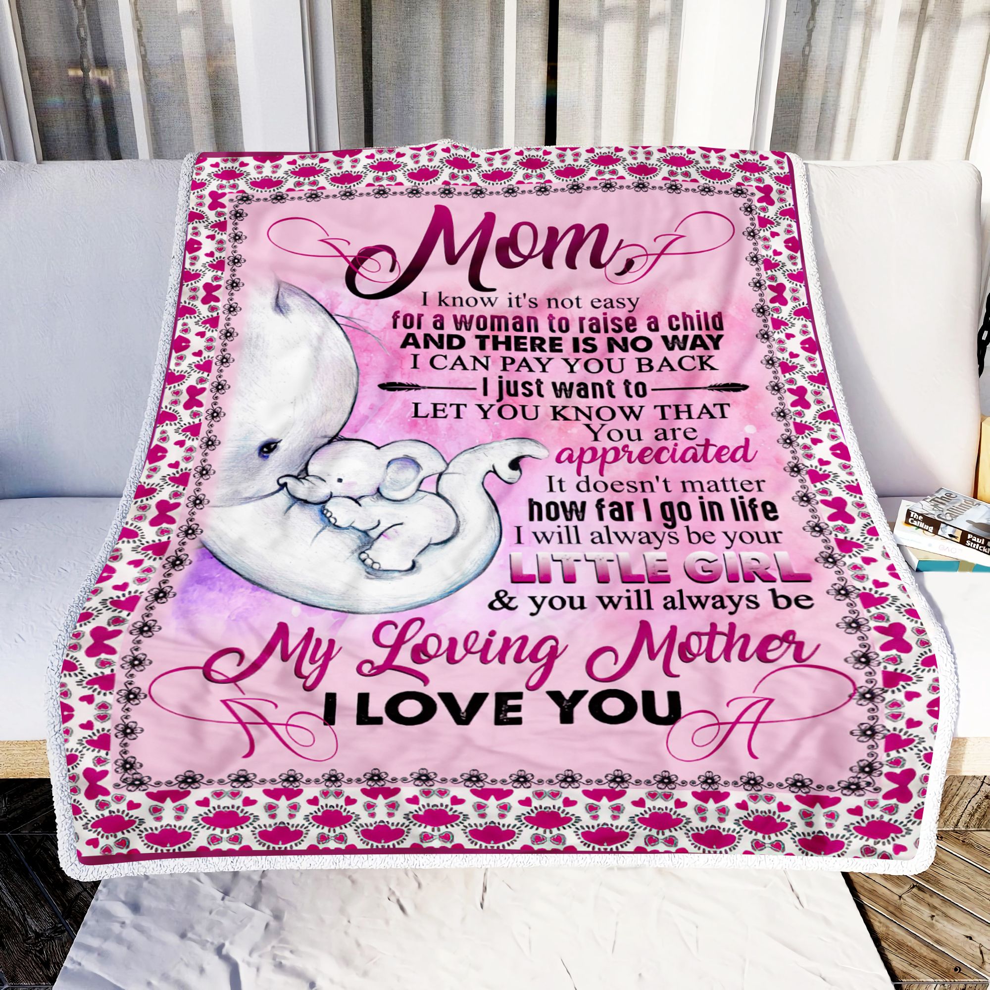 Elephant Mom I Know Its Not Easy Fleece Blanket