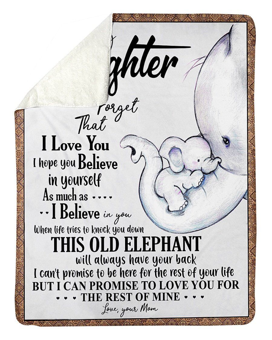 Elephant Mom To Daughter Sherpa Fleece Blanket